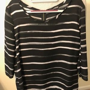 Black and White Striped Express Top - Size L